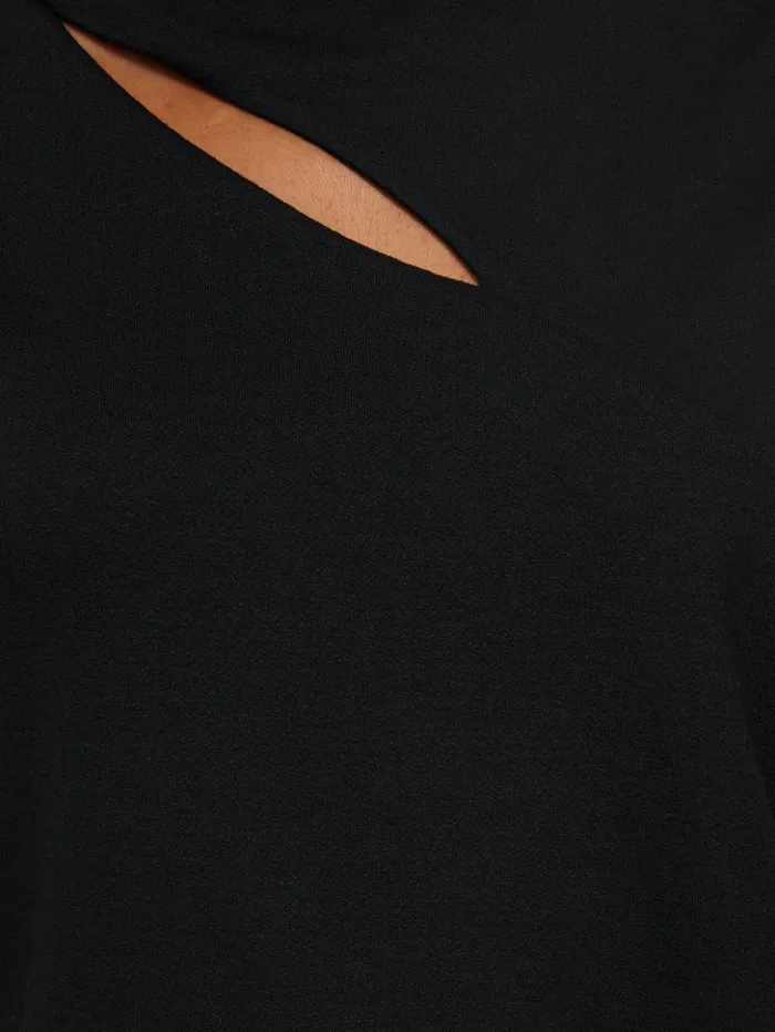 Jigsaw Slash Neck Top Black Women Shirts and Tops