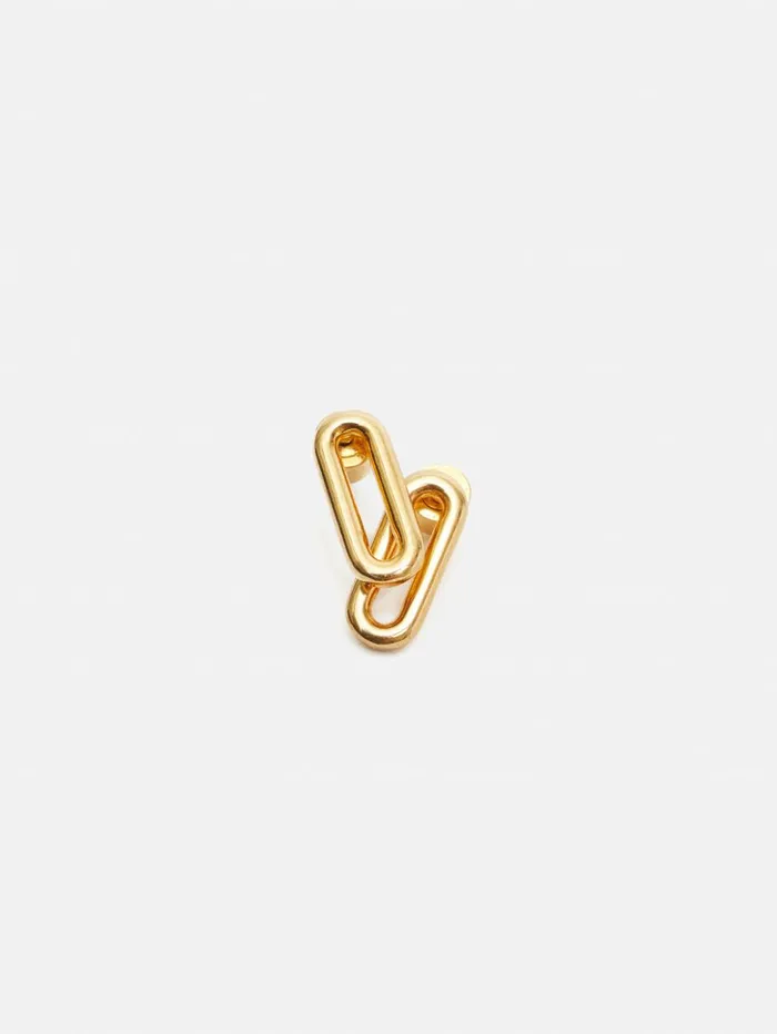 Jigsaw Small Link Stud Earrings Gold Women Jewellery