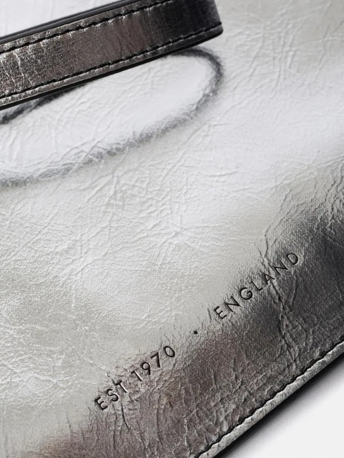 Jigsaw Sophia Metallic Leather Pouch Silver Women Wallets and Card Holders