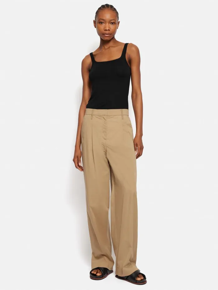 Jigsaw Square Neck Layering Tank Black Women Shirts and Tops