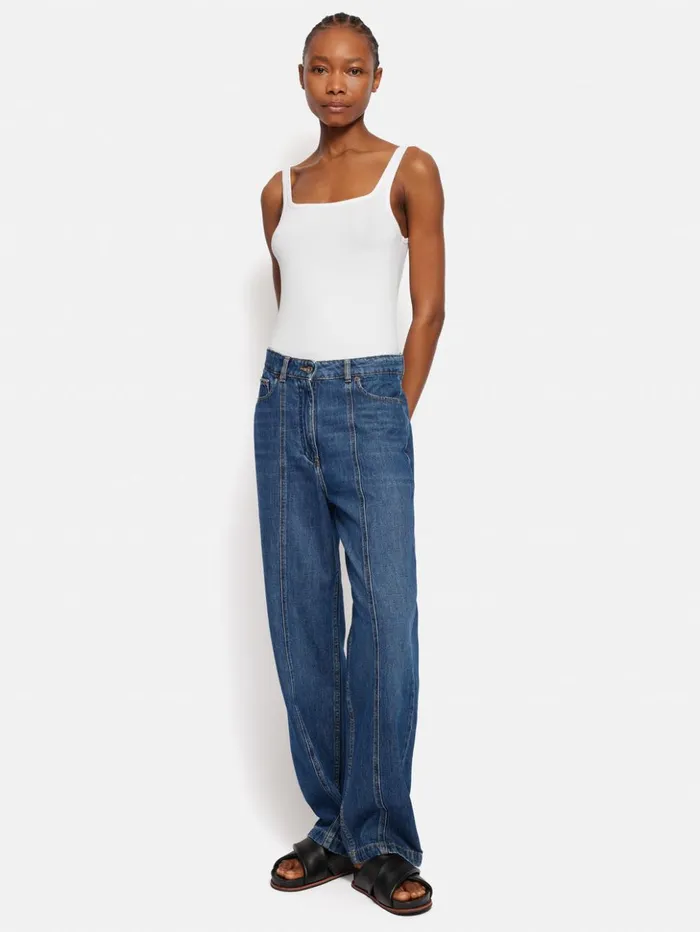 Jigsaw Square Neck Layering Tank White Women Shirts and Tops