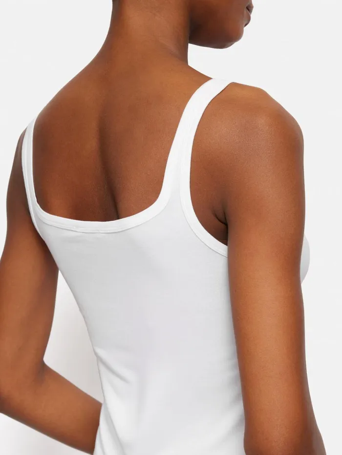 Jigsaw Square Neck Layering Tank White Women Shirts and Tops
