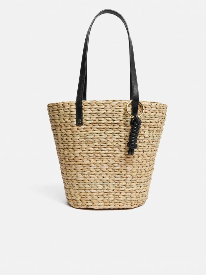 Jigsaw Straw Bucket Bag Natural Women Bags