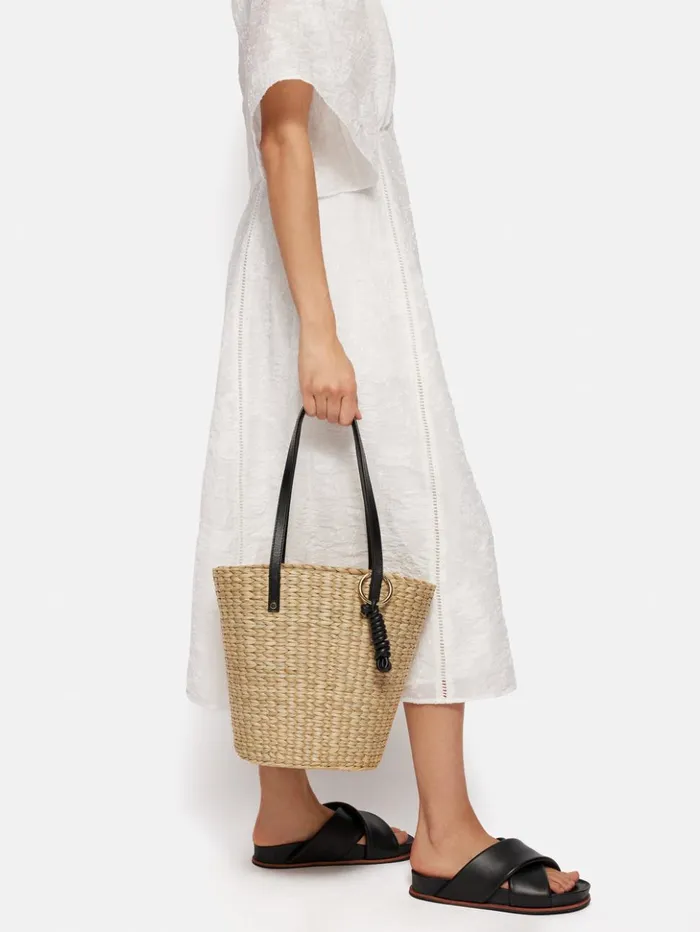Jigsaw Straw Bucket Bag Natural Women Bags