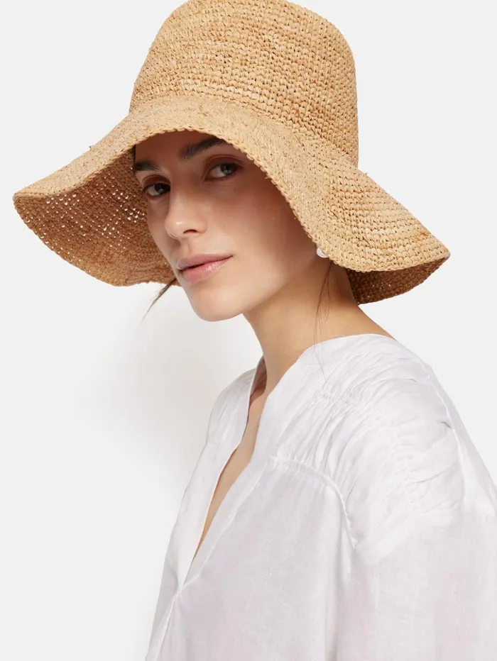 Jigsaw Straw Bucket Hat Natural Women Hats