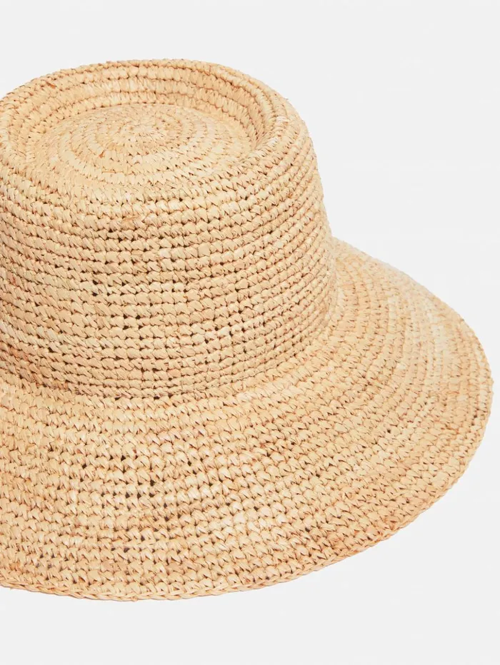 Jigsaw Straw Bucket Hat Natural Women Hats