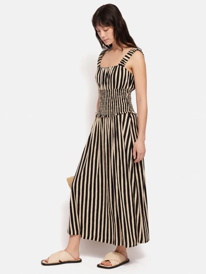 Jigsaw Stripe Jersey Dress Black Women Dresses and Jumpsuits