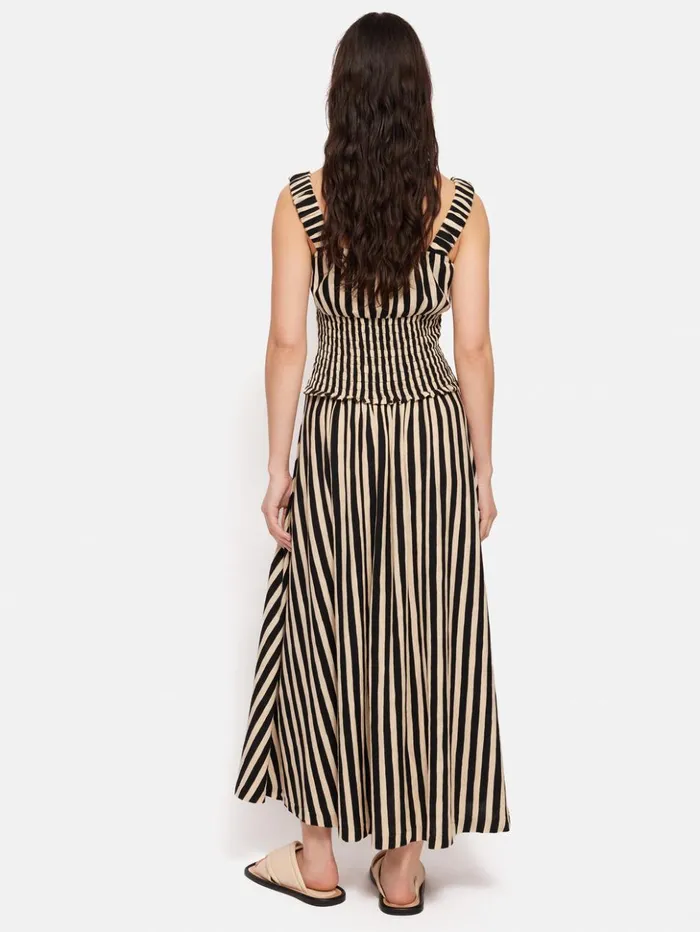 Jigsaw Stripe Jersey Dress Black Women Dresses and Jumpsuits