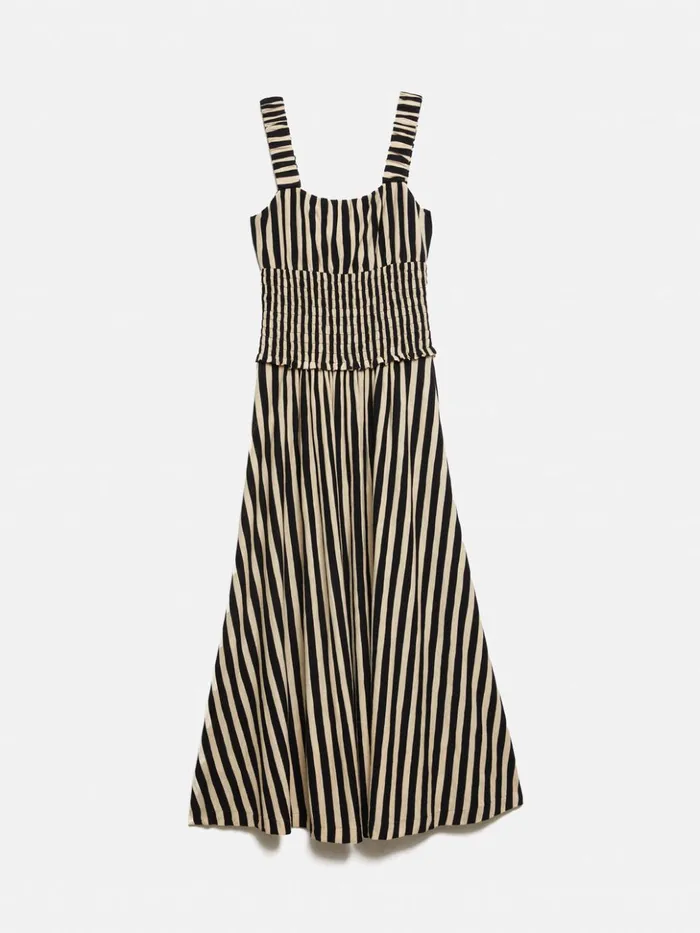 Jigsaw Stripe Jersey Dress Black Women Dresses and Jumpsuits