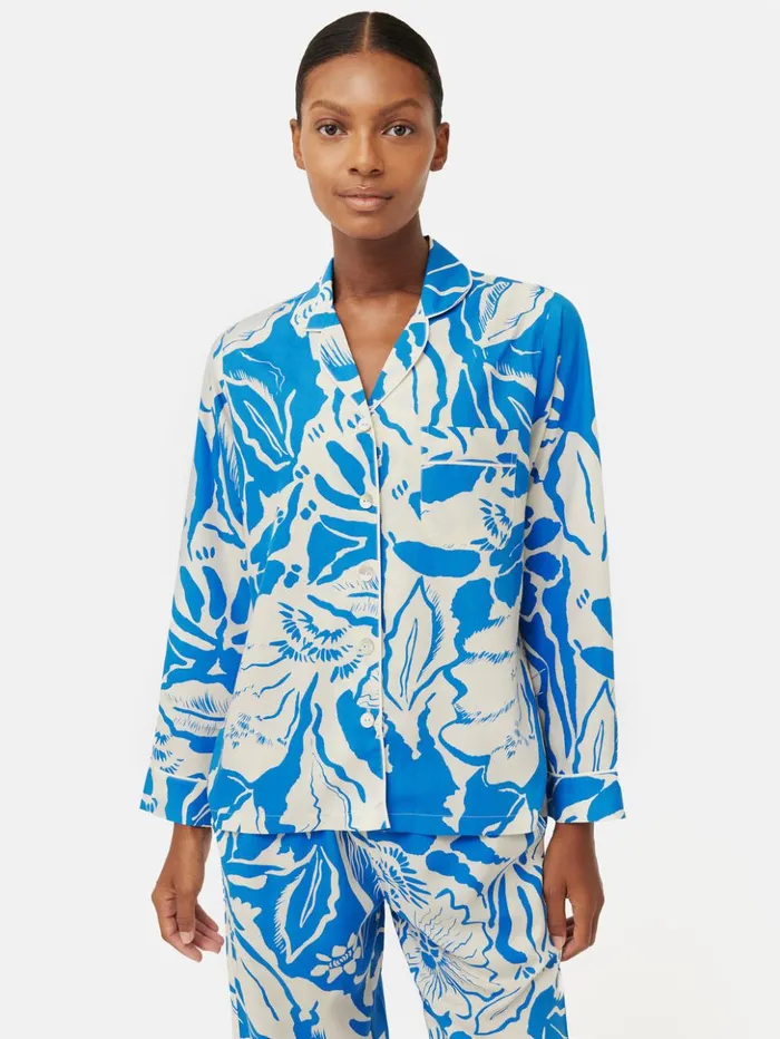 Jigsaw Strokes Floral Pyjama Blue Women Pyjamas