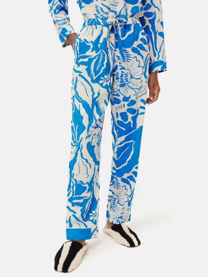 Jigsaw Strokes Floral Pyjama Blue Women Pyjamas
