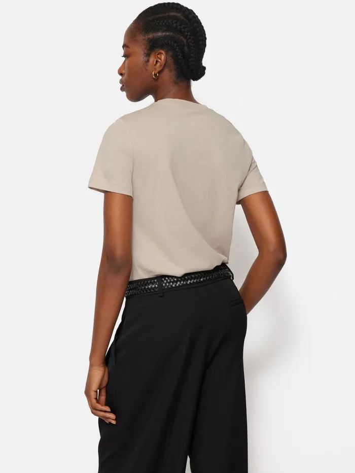 Jigsaw Supima Cotton Crew Neck Tee Ghost Women Shirts and Tops