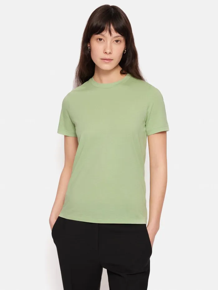 Jigsaw Supima Cotton Crew Neck Tee Pastel Green Women Shirts and Tops