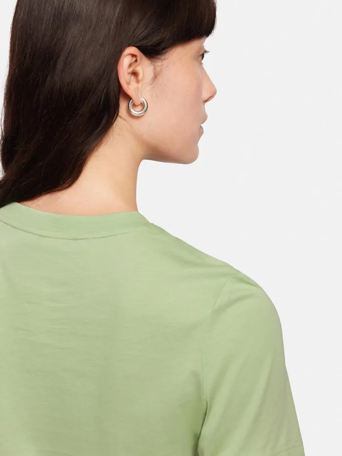 Jigsaw Supima Cotton Crew Neck Tee Pastel Green Women Shirts and Tops