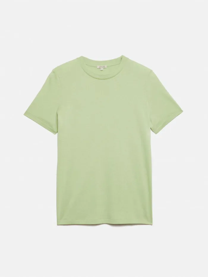 Jigsaw Supima Cotton Crew Neck Tee Pastel Green Women Shirts and Tops