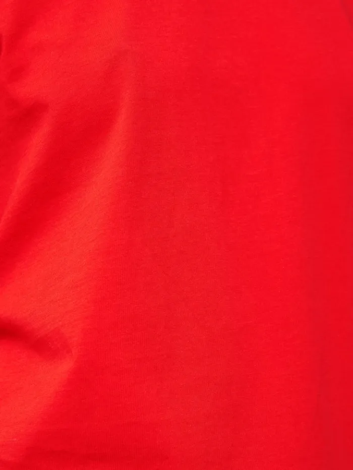 Jigsaw Supima Cotton Crew Neck Tee Red Women Shirts and Tops