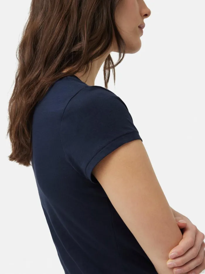 Jigsaw Supima Cotton Scoop Neck Tee Navy Women Shirts and Tops