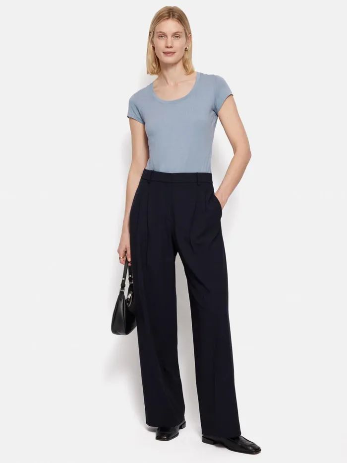 Jigsaw Supima Cotton Scoop Neck Tee Pale Blue Women Shirts and Tops
