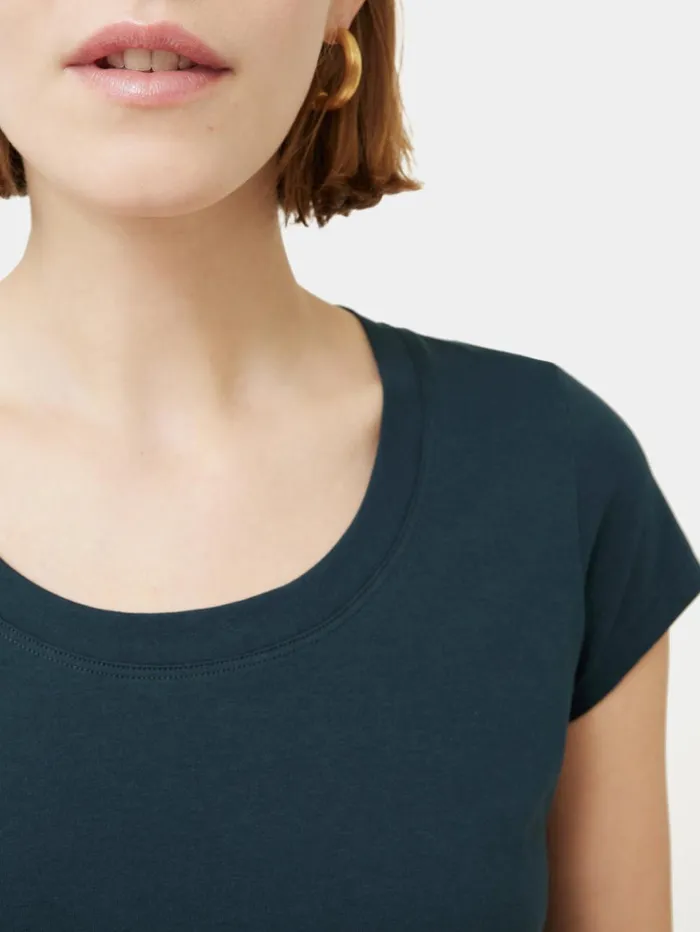 Jigsaw Supima Cotton Short Sleeve Tee Eucalyptus Women Shirts and Tops