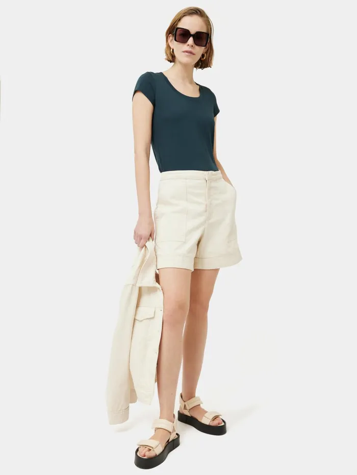 Jigsaw Supima Cotton Short Sleeve Tee Eucalyptus Women Shirts and Tops