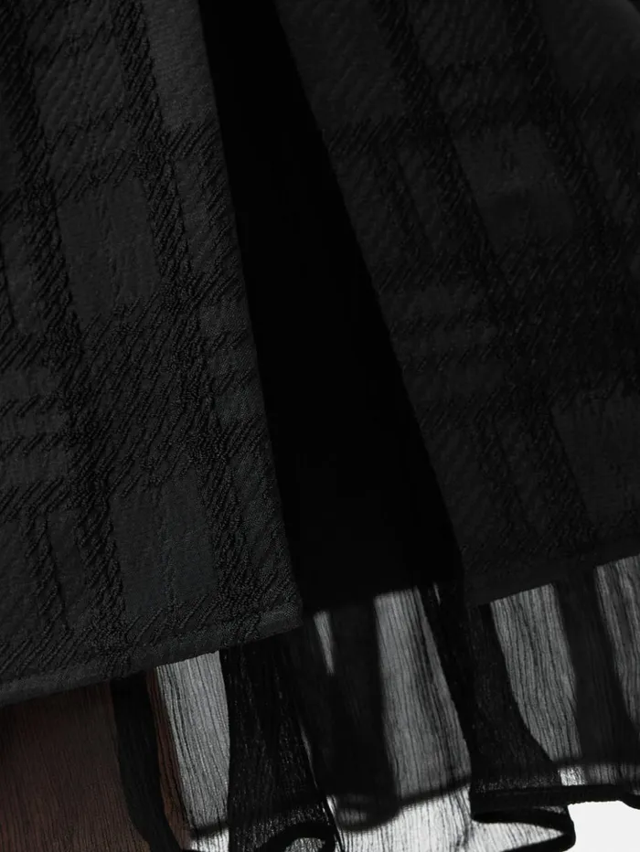 Jigsaw Textured Check Midi Dress Black Women Dresses and Jumpsuits
