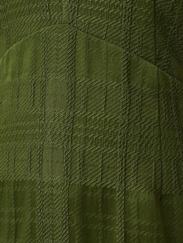 Jigsaw Textured Check Midi Dress Green Women Dresses and Jumpsuits
