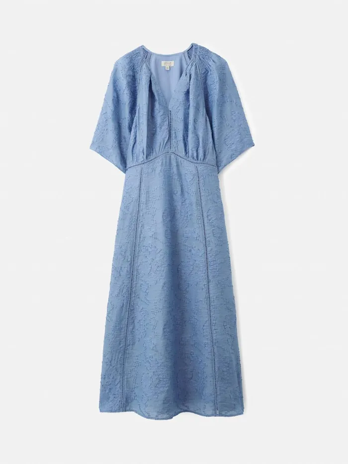 Jigsaw Textured Jacquard Dress Blue Women Dresses and Jumpsuits