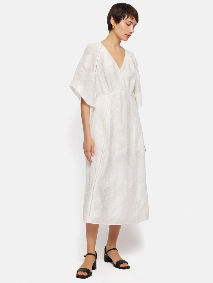 Jigsaw Textured Jacquard Dress White Women Dresses and Jumpsuits