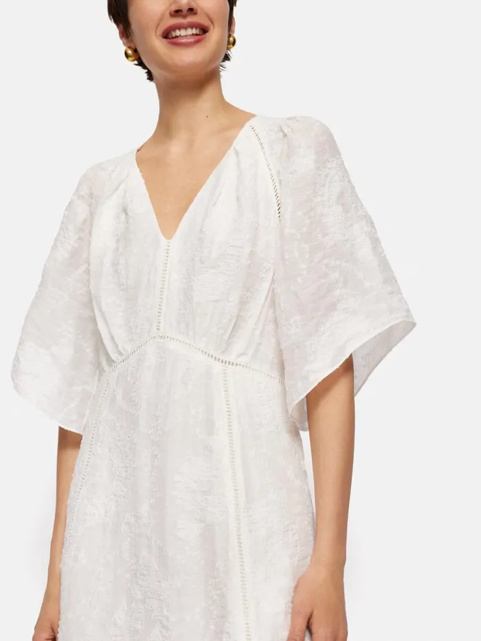Jigsaw Textured Jacquard Dress White Women Dresses and Jumpsuits