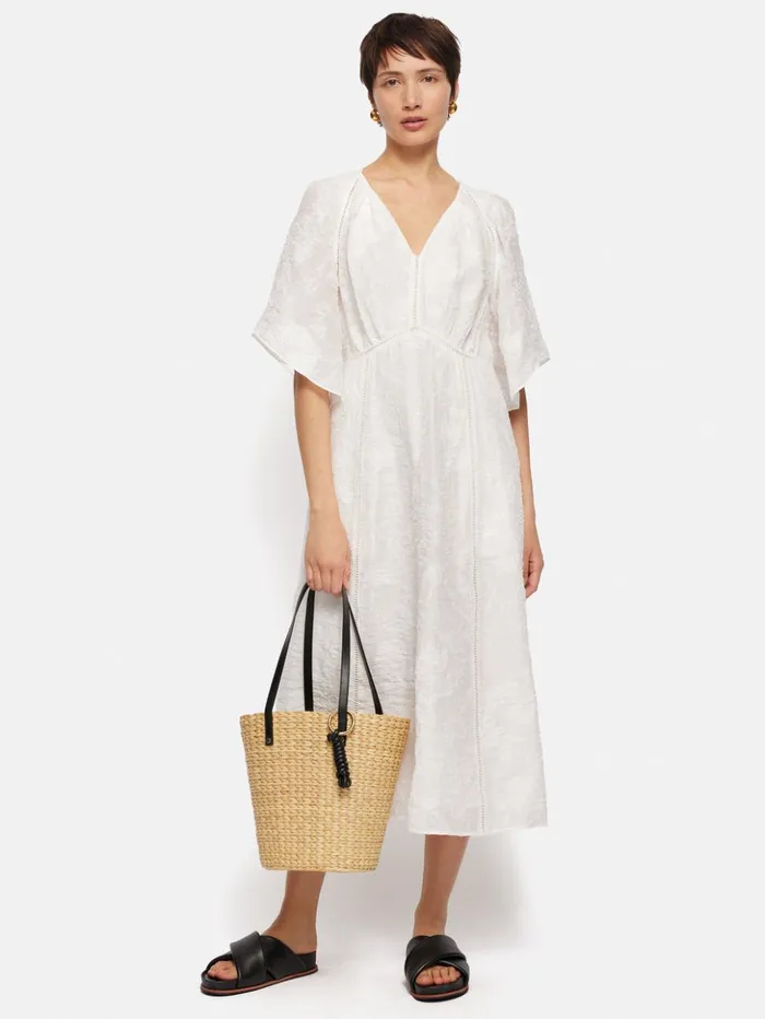 Jigsaw Textured Jacquard Dress White Women Dresses and Jumpsuits