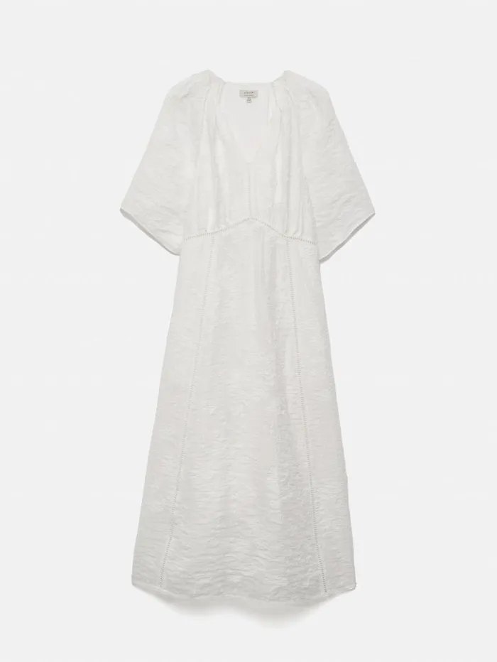 Jigsaw Textured Jacquard Dress White Women Dresses and Jumpsuits