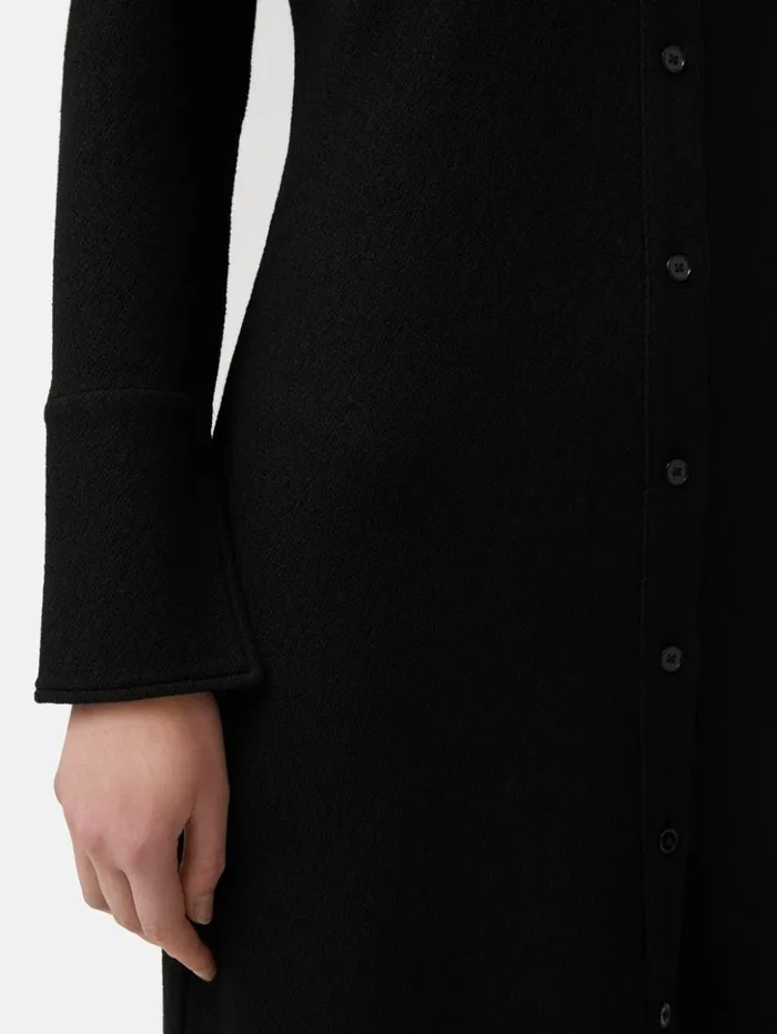 Jigsaw Textured Jersey Shirt Dress Black Women Dresses and Jumpsuits