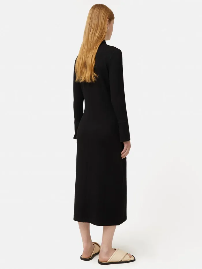 Jigsaw Textured Jersey Shirt Dress Black Women Dresses and Jumpsuits