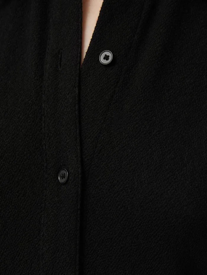 Jigsaw Textured Jersey Shirt Dress Black Women Dresses and Jumpsuits