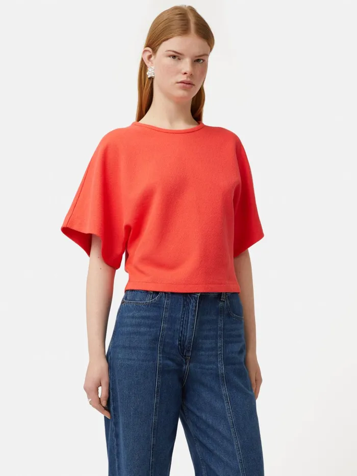 Jigsaw Textured Jersey Top Coral Women Shirts and Tops