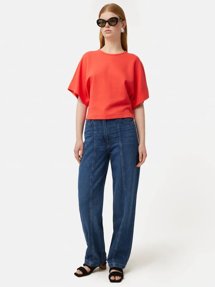 Jigsaw Textured Jersey Top Coral Women Shirts and Tops