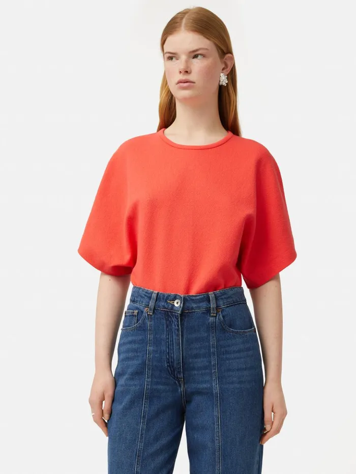 Jigsaw Textured Jersey Top Coral Women Shirts and Tops