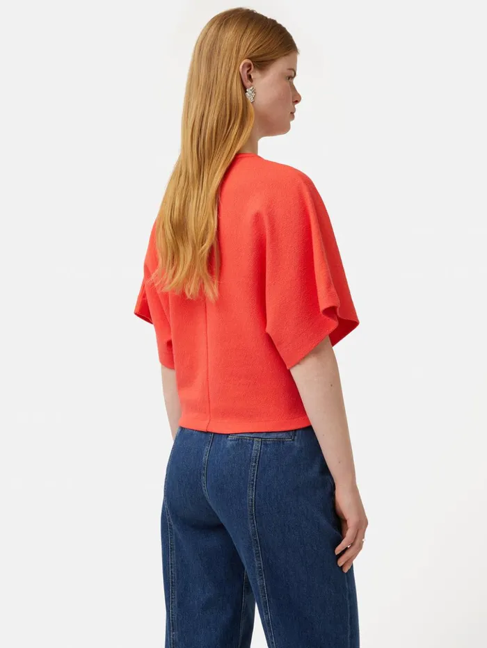 Jigsaw Textured Jersey Top Coral Women Shirts and Tops