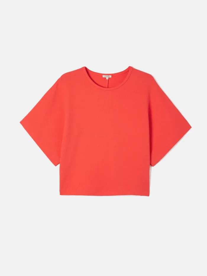Jigsaw Textured Jersey Top Coral Women Shirts and Tops