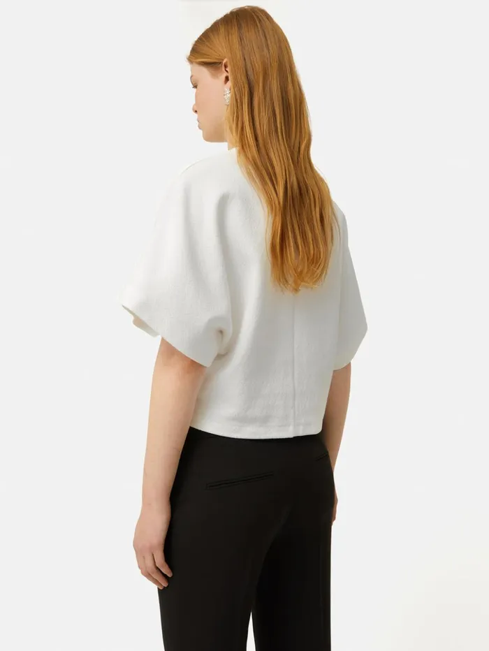 Jigsaw Textured Jersey Top White Women Shirts and Tops