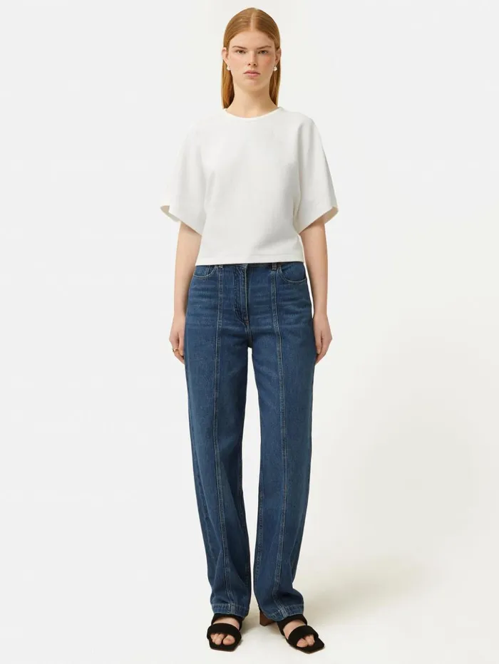 Jigsaw Textured Jersey Top White Women Shirts and Tops
