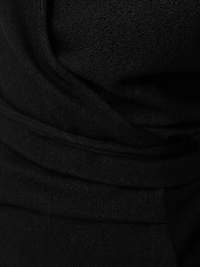 Jigsaw Textured Jersey Wrap Top Black Women Shirts and Tops