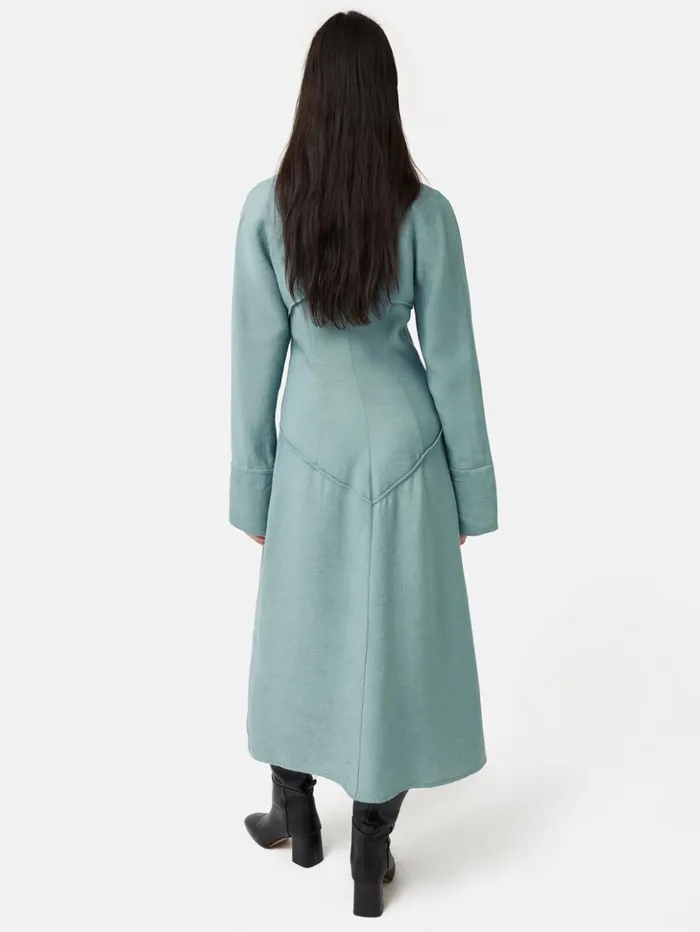 Jigsaw Textured Midi Shirt Dress Blue Women Dresses and Jumpsuits
