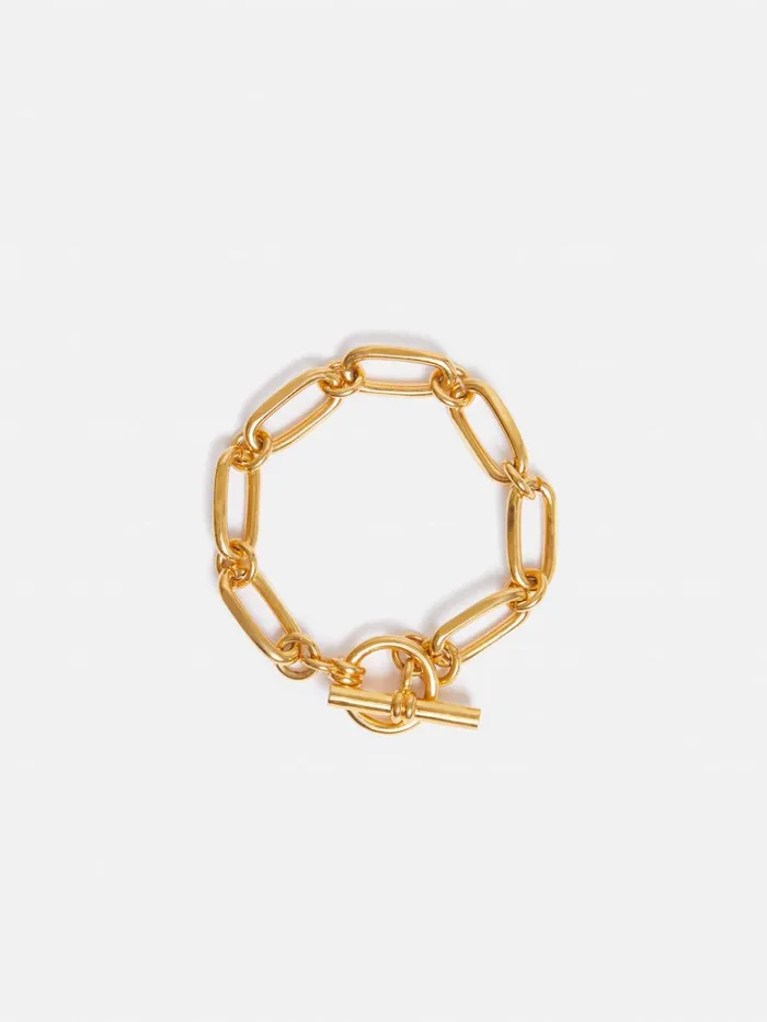 Jigsaw Trombone Link Bracelet Gold Women Jewellery