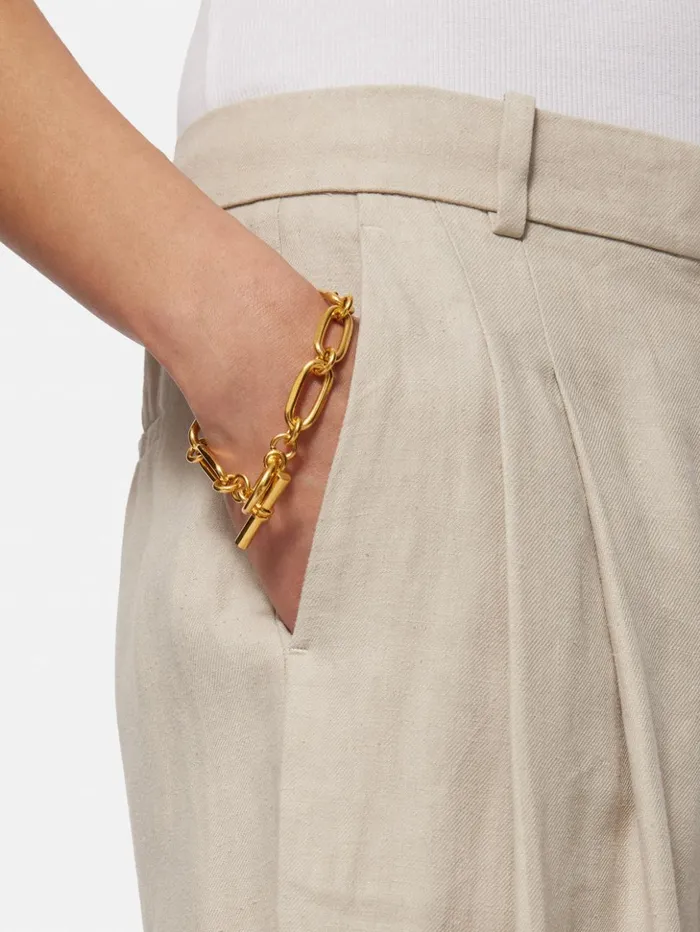 Jigsaw Trombone Link Bracelet Gold Women Jewellery