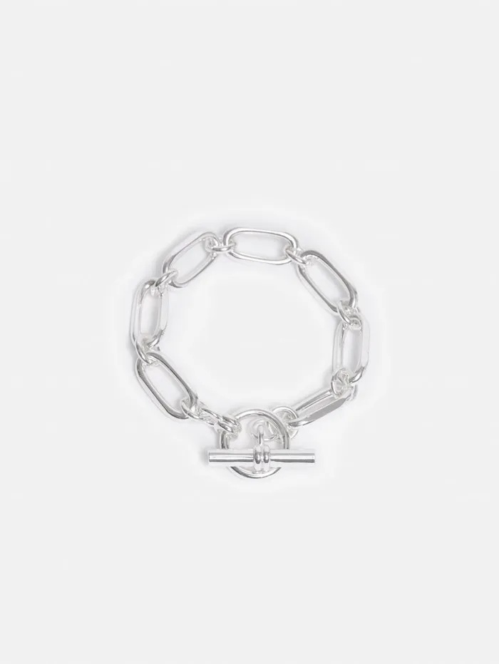 Jigsaw Trombone Link Bracelet Silver Women Jewellery
