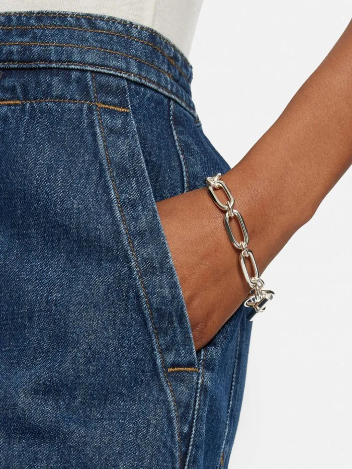 Jigsaw Trombone Link Bracelet Silver Women Jewellery