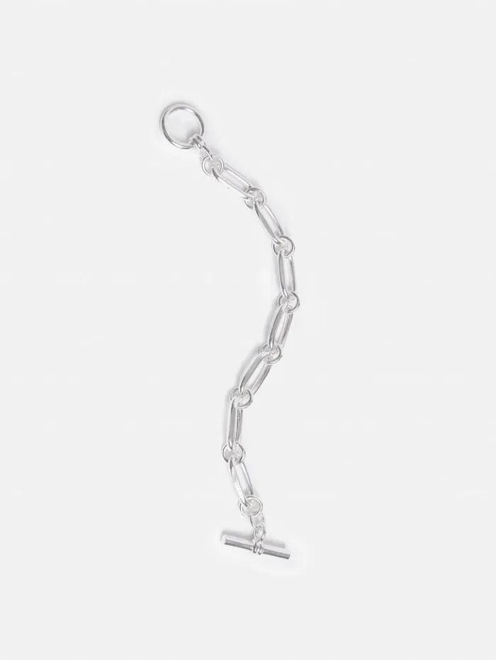 Jigsaw Trombone Link Bracelet Silver Women Jewellery