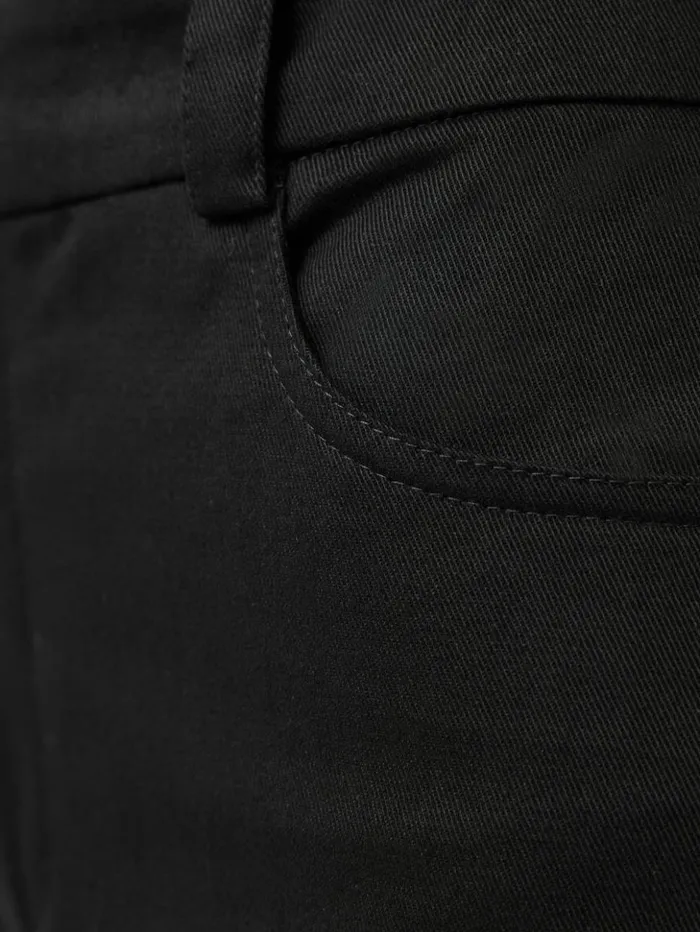 Jigsaw Turn Up Cotton Drill Trouser Black Women Trousers