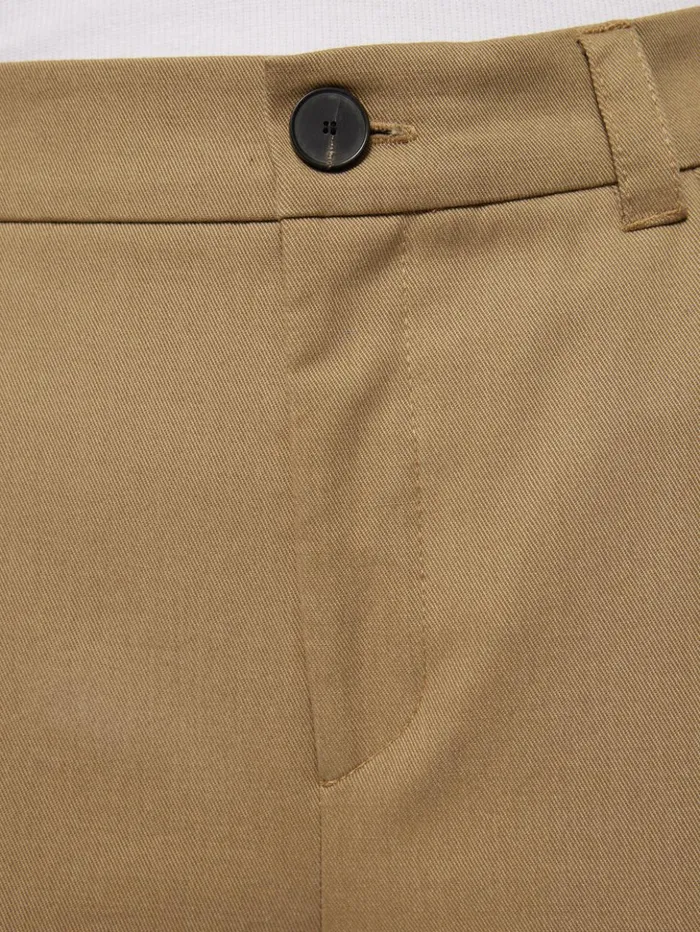 Jigsaw Turn Up Cotton Drill Trouser Stone Women Trousers
